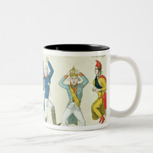 Taza Bicolor Dibujo animado satírico que representa la llave