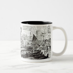 Taza Bicolor Dibujo animado satírico sobre la compañía de ag