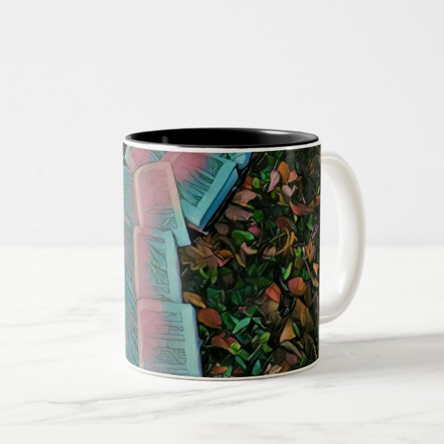 Taza Bicolor Dibujo de amante de libros (Anverso derecho)