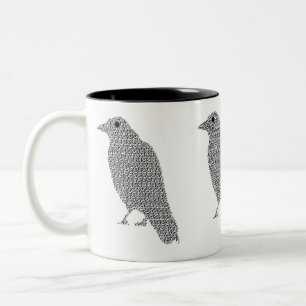 Taza Bicolor Dibujo de filas de letras