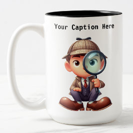 Taza Bicolor Dibujo de investigador privado personalizable Mist