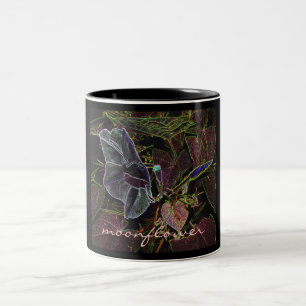 Taza Bicolor Dibujo de Moonflower