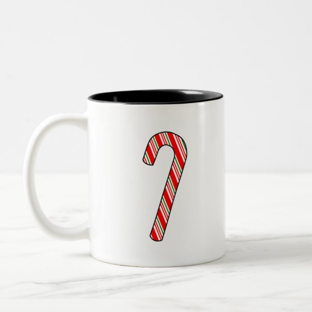 Taza Bicolor Dibujo de Navidades de Candy Cane (Izquierda)