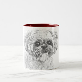 Taza Bicolor Dibujo de Shih Tzu