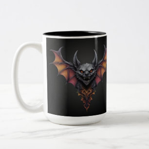 Taza Bicolor Dibujo de tinta de barba aterrador,