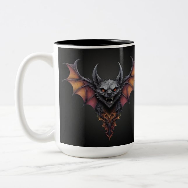 Taza Bicolor Dibujo de tinta de barba aterrador, (Izquierda)