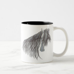 Taza Bicolor Dibujo del caballo de Paso Fino