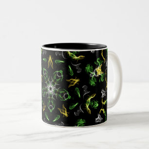 Taza Bicolor Dibujo digital Smokey Green Mandala