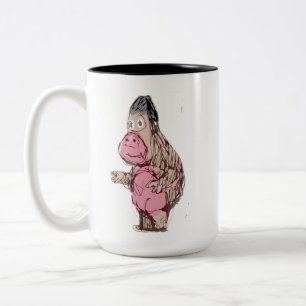 Taza Bicolor Dibujo divertido de mono y simio de dibujos animad