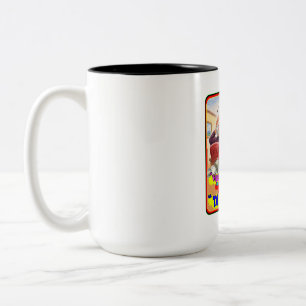 Taza Bicolor Dibujo divertido de pánico por corto apriete de co