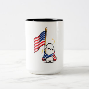 Taza Bicolor Dibujo divertido del 4 de julio con personaje esta