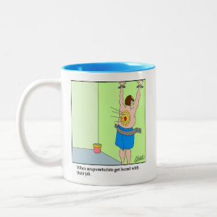 Taza Bicolor Dibujo en blanco - Acupunturista - Personalizar