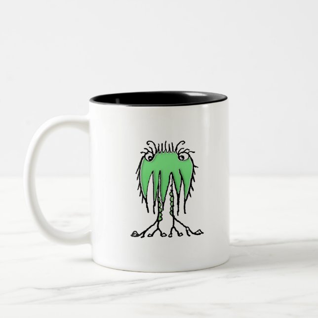 Taza Bicolor Dibujo extraño lindo y fantástico (Izquierda)