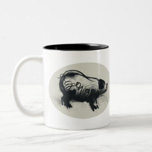 Taza Bicolor Dibujo original de cerdo con 2019 Mug de dos tonos