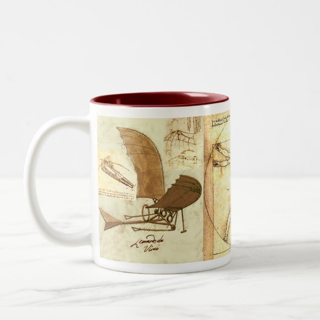 Taza Bicolor Dibujos 1 de Leonado da Vinci (Izquierda)