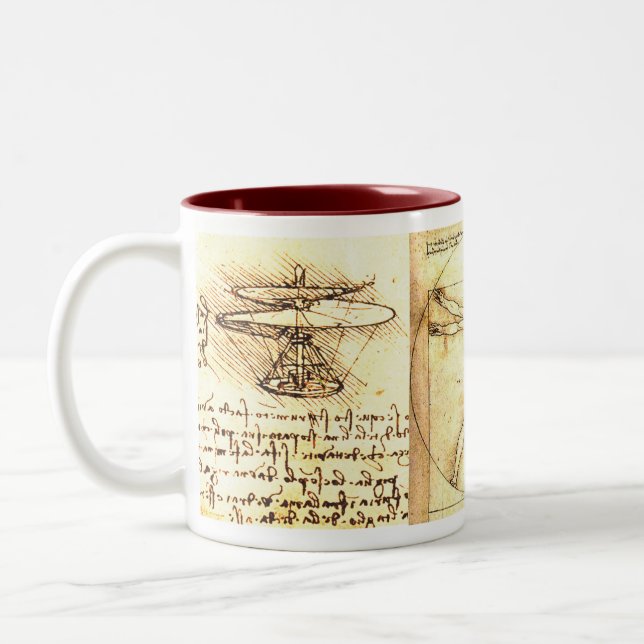 Taza Bicolor Dibujos 2 de Leonado da Vinci (Izquierda)