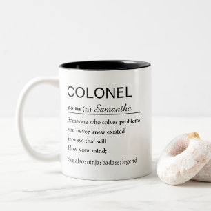 Taza Bicolor Diccionario Personalizado Definición de Coronel