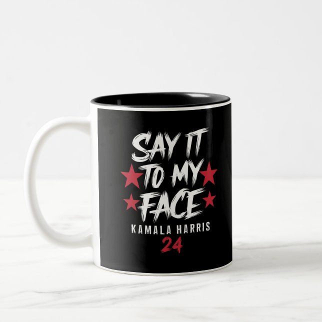 Taza Bicolor Dícelo a mi cara Kamala Harris (Izquierda)