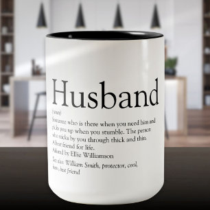 Taza Bicolor Dicho de definición de esposo moderno y genial