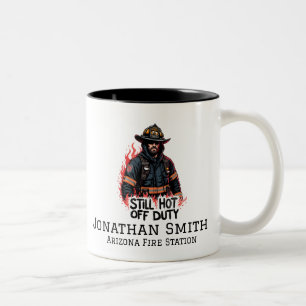 Taza Bicolor Dichos divertidos de bombero o bombero