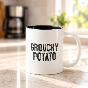 Taza Bicolor Dichos divertidos de patatas gruñonas para amantes