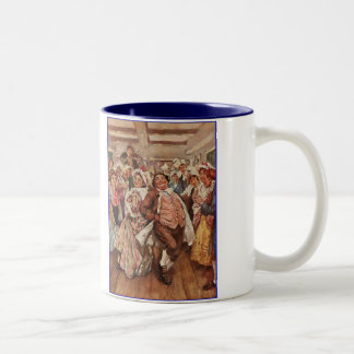 Taza Bicolor Dickens bailarines festivos del navidad
