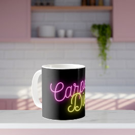 Taza Bicolor Diem de pepino rosado y amarillo neón