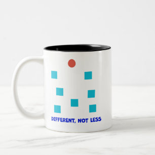 Taza Bicolor Diferente, No Menos Ilustración de Formas Inclusiv