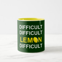 Taza Bicolor ` Difícil, difícil, limón, difícil'