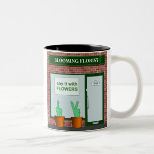 Taza Bicolor Dígalo con las flores