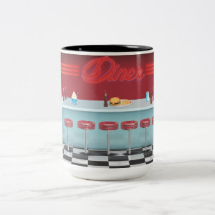 Taza Bicolor Diner Americano Clásico