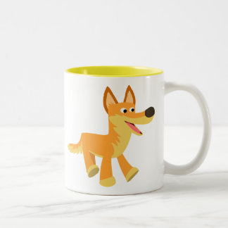 Taza Bicolor Dingo de dibujos animados lindo