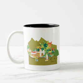 Taza Bicolor Dino Roar - Arte infantil para CHOC