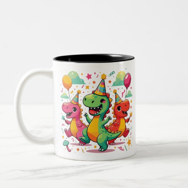 Taza Bicolor Dinosaurio bebé (Izquierda)