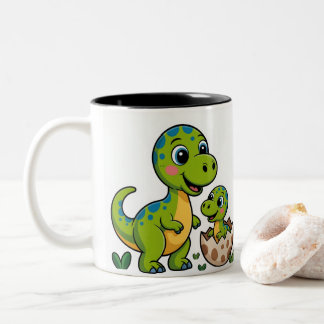 Taza Bicolor dinosaurio bebé