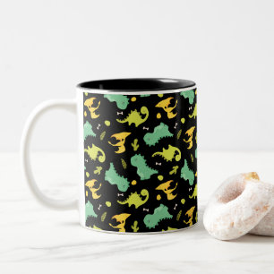 Taza Bicolor Dinosaurio con divertido prehistórico para niños