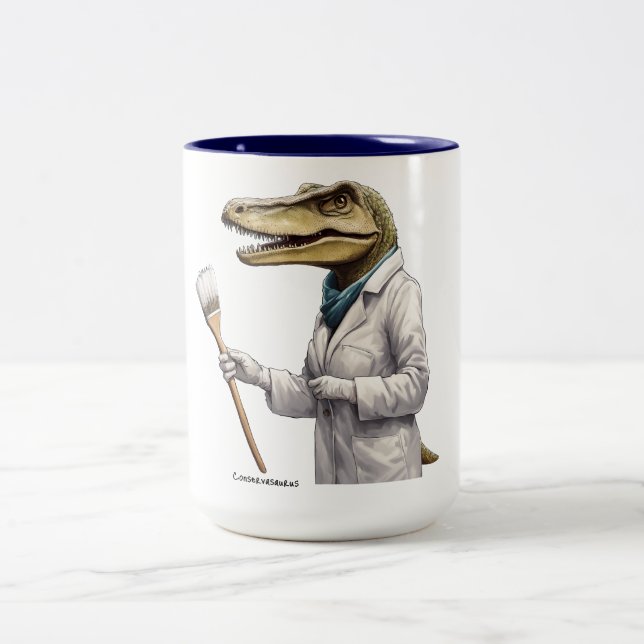 Taza Bicolor Dinosaurio conservasauro (Centro)