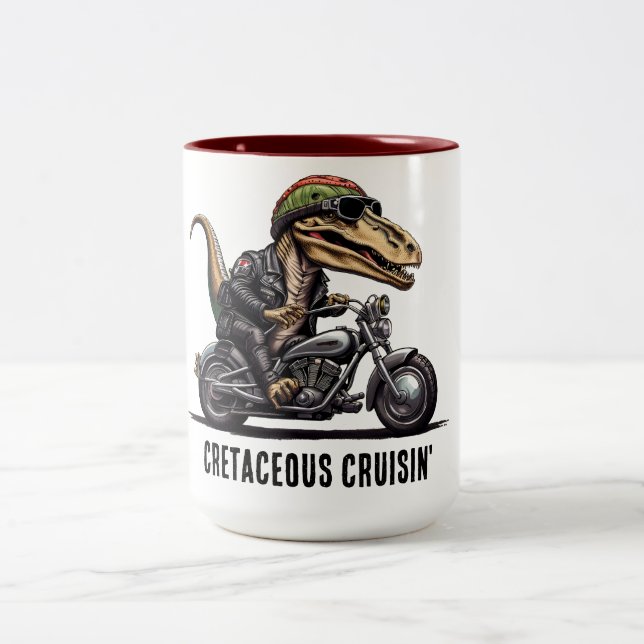Taza Bicolor Dinosaurio de cruisina cretácica (Centro)
