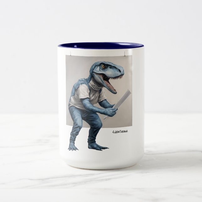 Taza Bicolor Dinosaurio de Exhibitasaur (Centro)