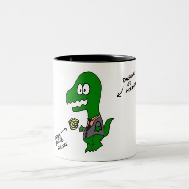 Taza Bicolor Dinosaurio del logro (Centro)