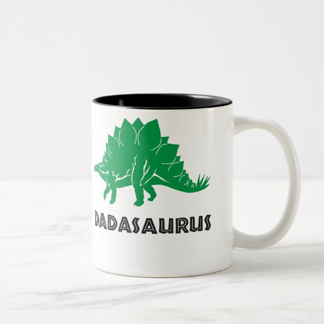 Taza Bicolor Dinosaurio del STEGOSAURUS de Dadasaurus, papá, (Derecha)