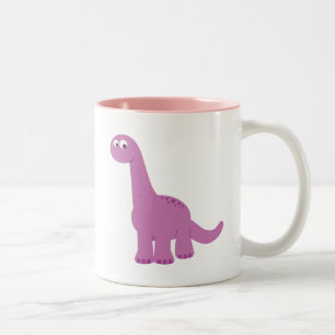Taza Bicolor Dinosaurio morado Brontosauro