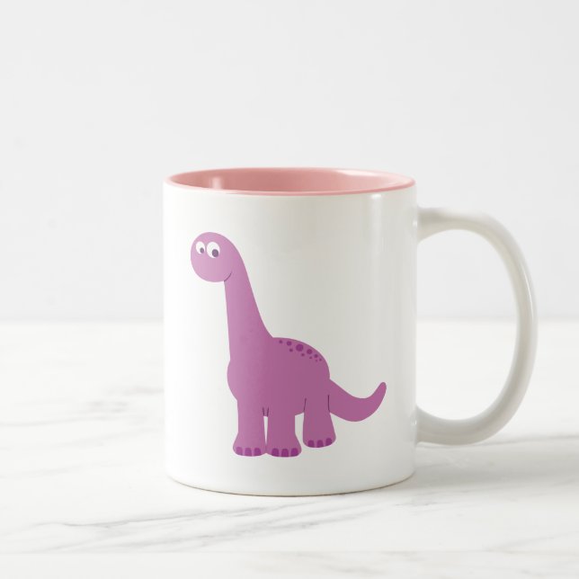 Taza Bicolor Dinosaurio morado Brontosauro (Derecha)