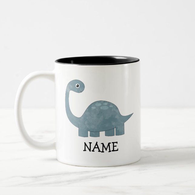 Taza Bicolor Dinosaurio Personalizado infantil personalizado (Izquierda)