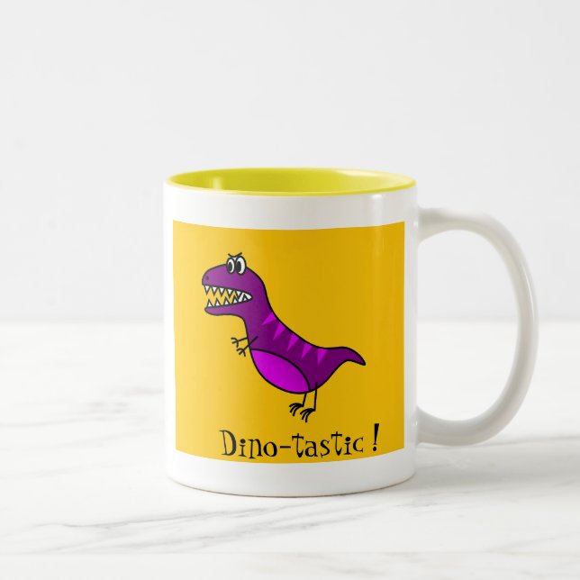 Taza Bicolor Dinosaurio púrpura enojado de Dino-tastic del (Derecha)