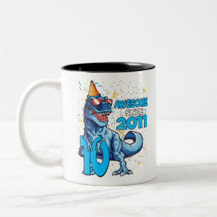 Taza Bicolor Dinosaurios 10 años niños de 10 años