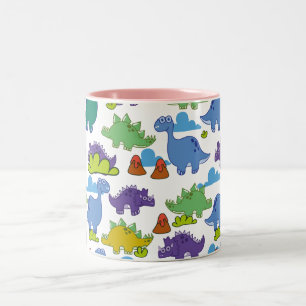 Taza Bicolor Dinosaurios Personalizados Cute