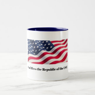 Taza Bicolor Dios bendiga a la República Mug