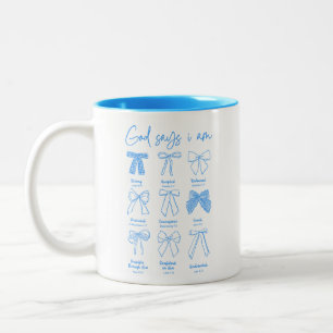 Taza Bicolor Dios dice que soy una coqueta cristiana