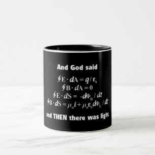 Taza Bicolor Dios dijo que Let allí sea sátira religiosa ligera